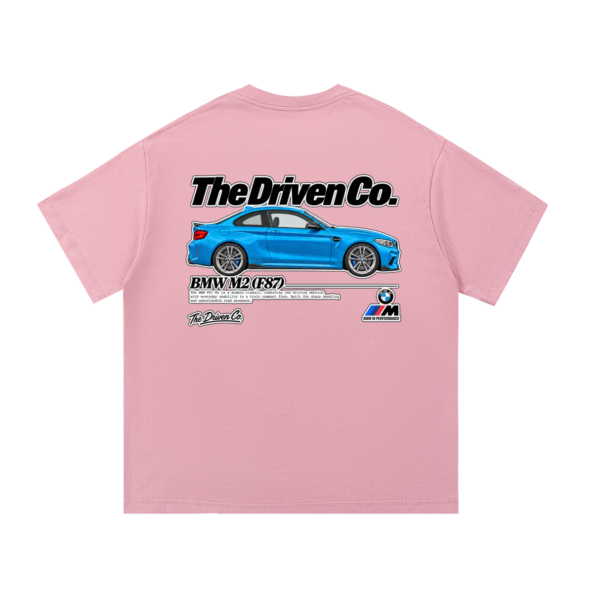 BMW F87 M2 Long Beach Blue Graphic T-Shirt — Pink — back