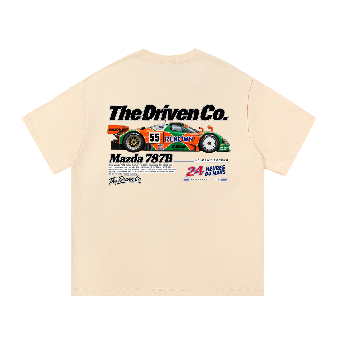 Mazda 787B Endurance Racing Graphic T-Shirt — Apricot — back
