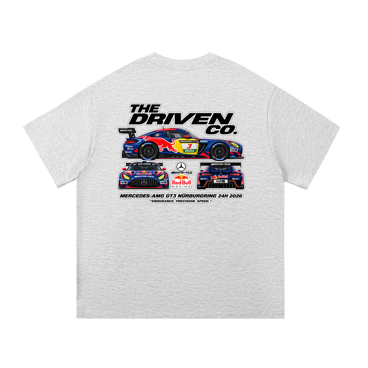 Mercedes-AMG GT3 Racing Graphic T-Shirt — White Grey — back