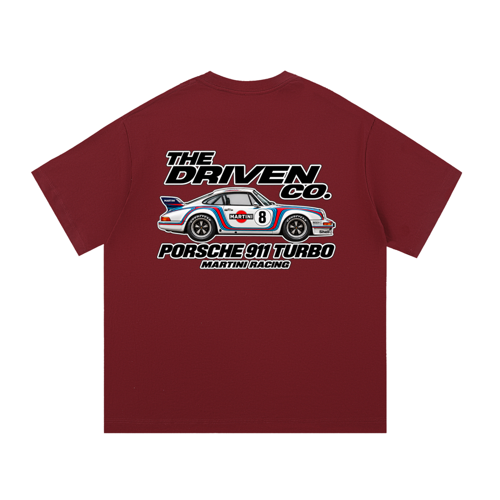 Porsche 911 Martini Racing Graphic T-Shirt — Wine Red — back