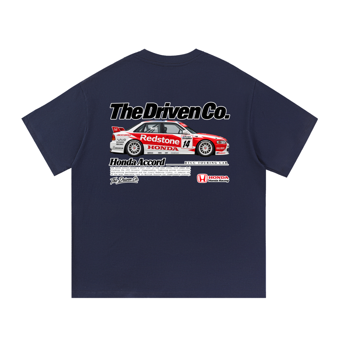 Honda Accord Touring Car Graphic T-Shirt — Navy Blue — back