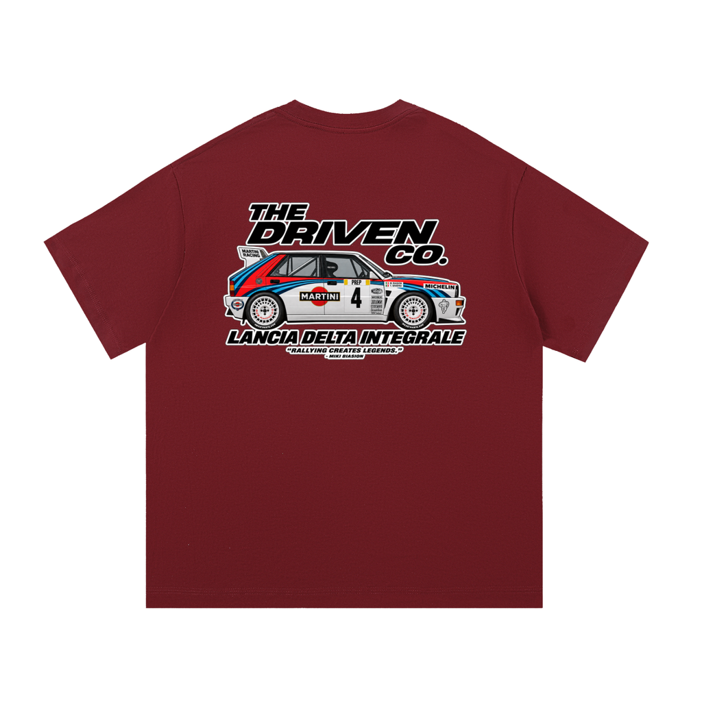 Lancia Delta Integrale Rally Graphic T-Shirt — Wine Red — back