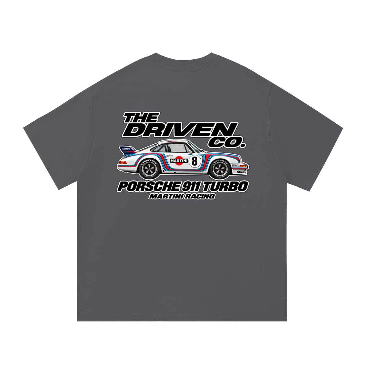 Porsche 911 Martini Racing Graphic T-Shirt — Dark Grey — back