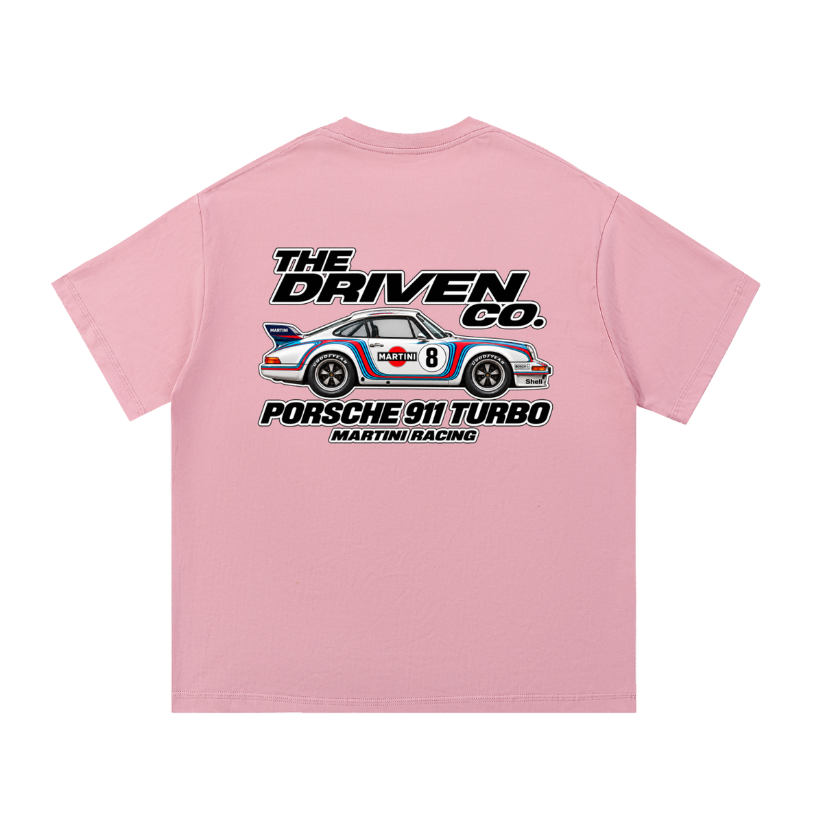 Porsche 911 Martini Racing Graphic T-Shirt — Pink — back