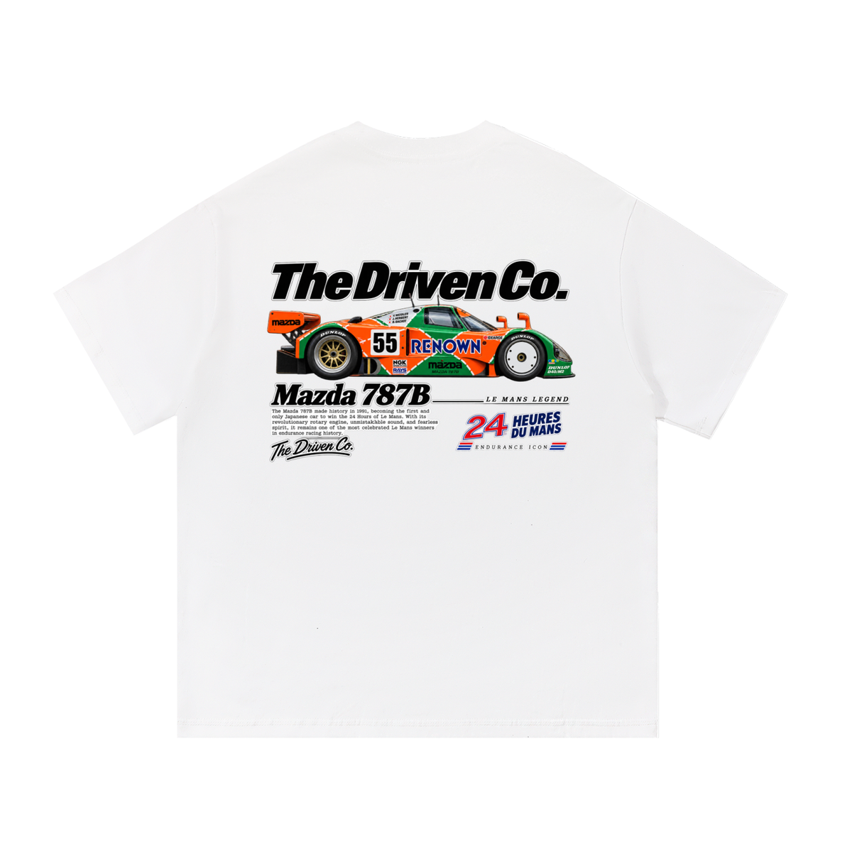 Mazda 787B Endurance Racing Graphic T-Shirt — White — back