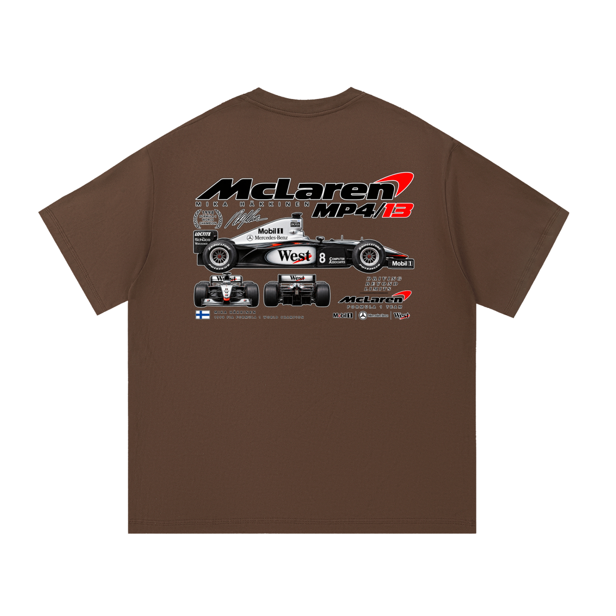 McLaren MP4/13 Racing Graphic T-Shirt — Coffee — back