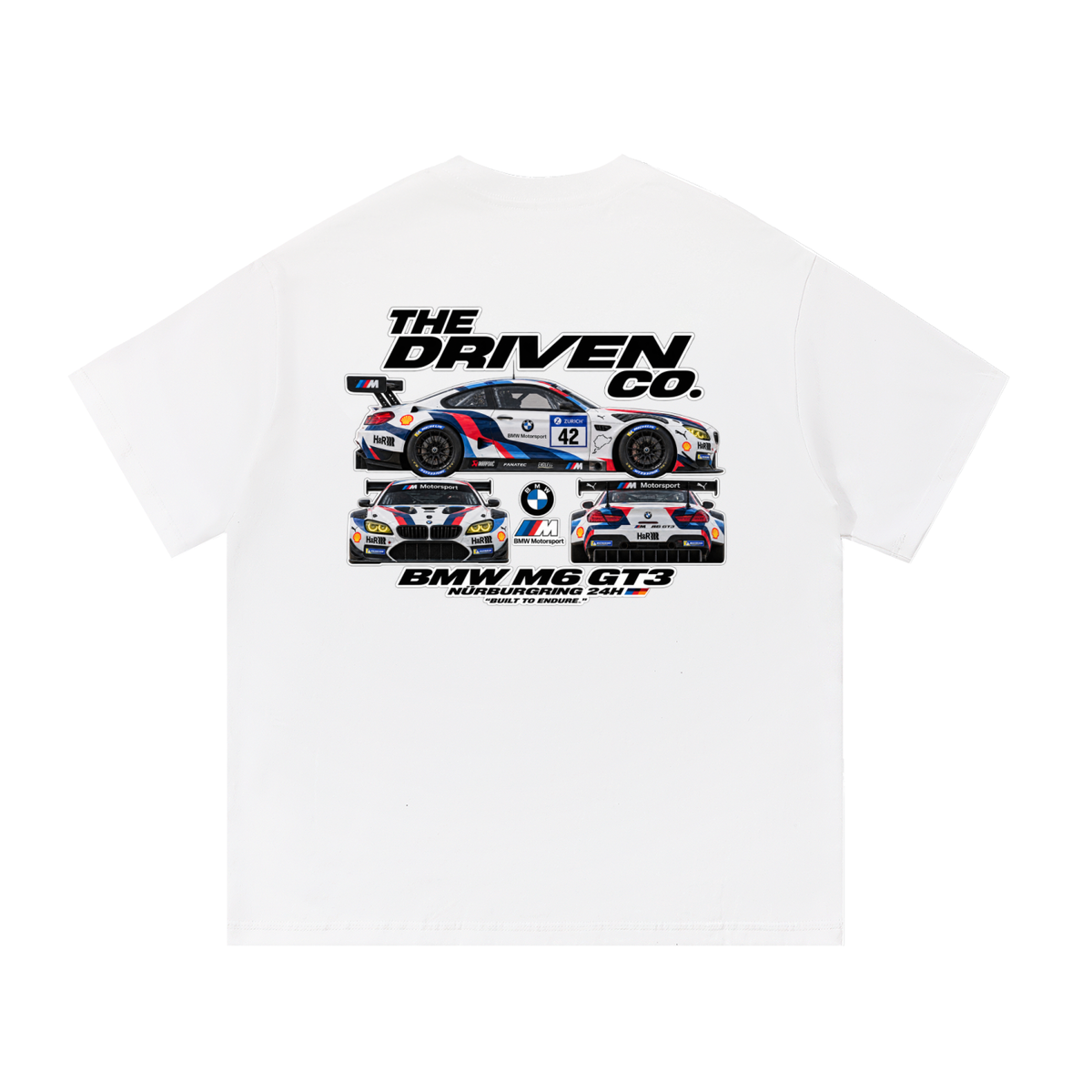 BMW M6 GT3 Racing Graphic T-Shirt — White — back