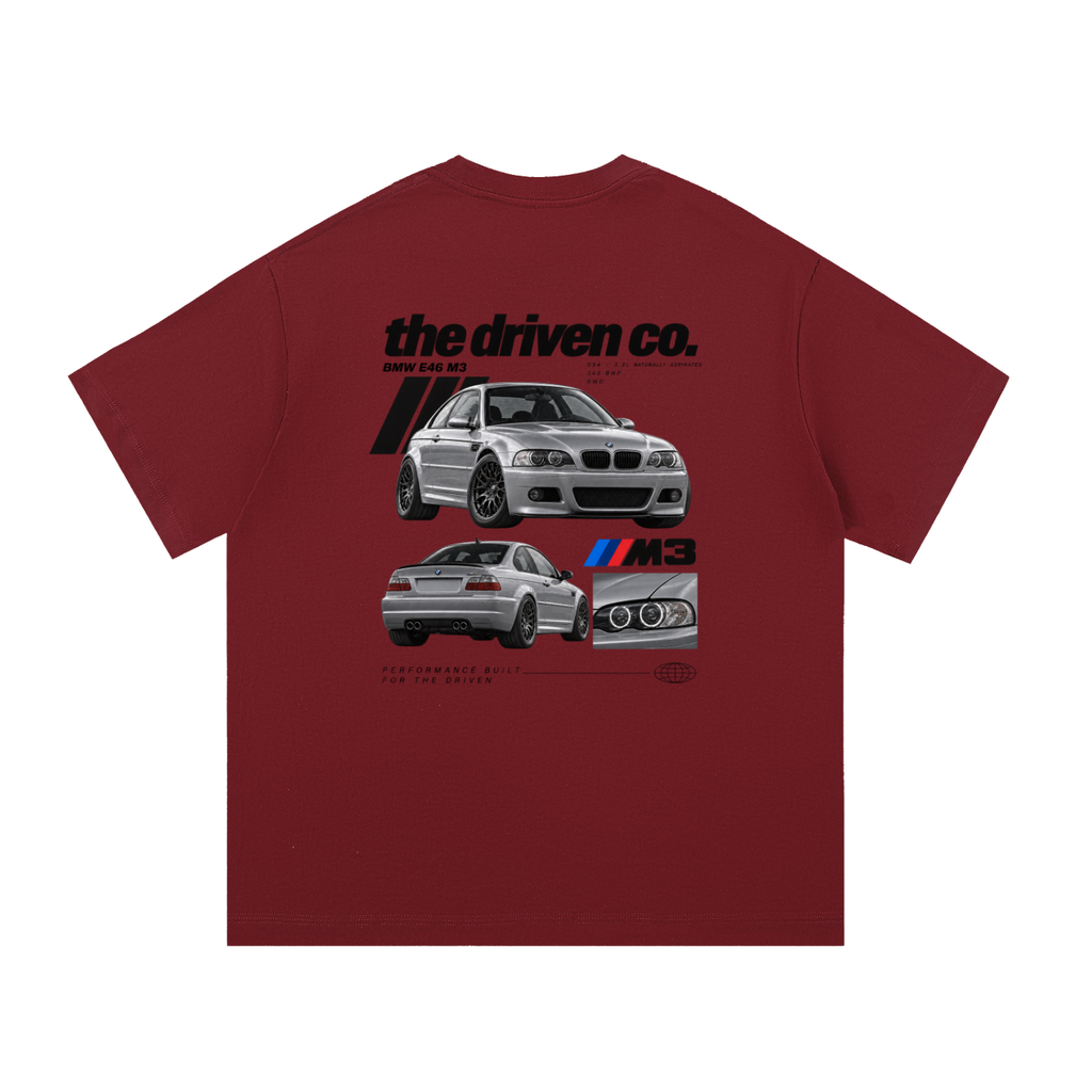 BMW E46 M3 Graphic T-Shirt — Wine Red — back