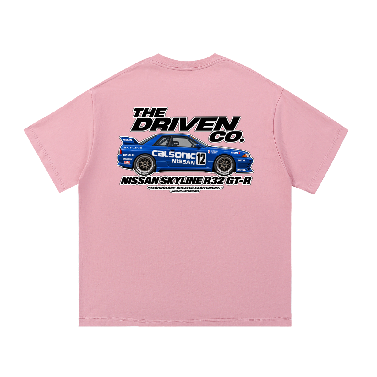 Nissan Skyline R32 GT-R Racing Graphic T-Shirt — Pink — back