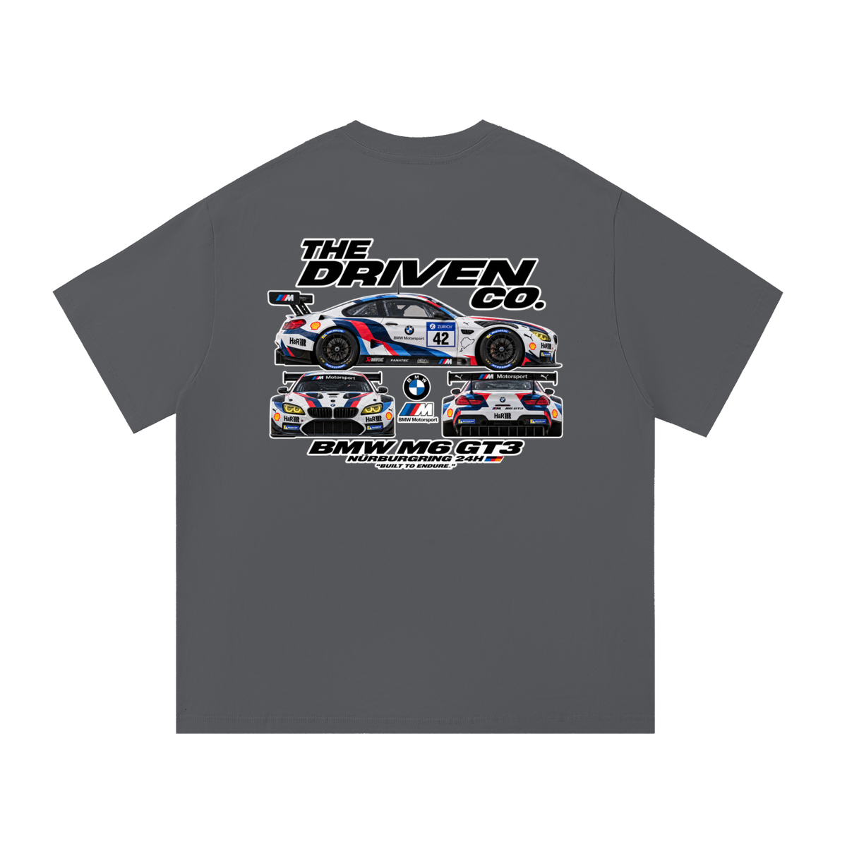 BMW M6 GT3 Racing Graphic T-Shirt — Dark Grey — back