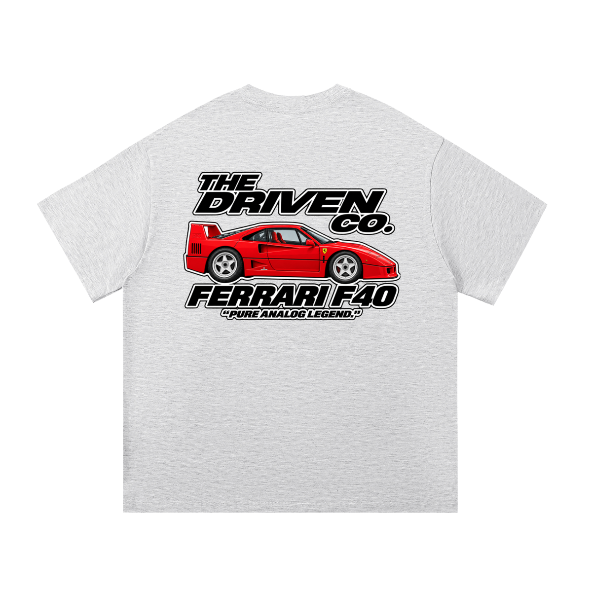 Ferrari F40 Graphic T-Shirt — White Grey — back