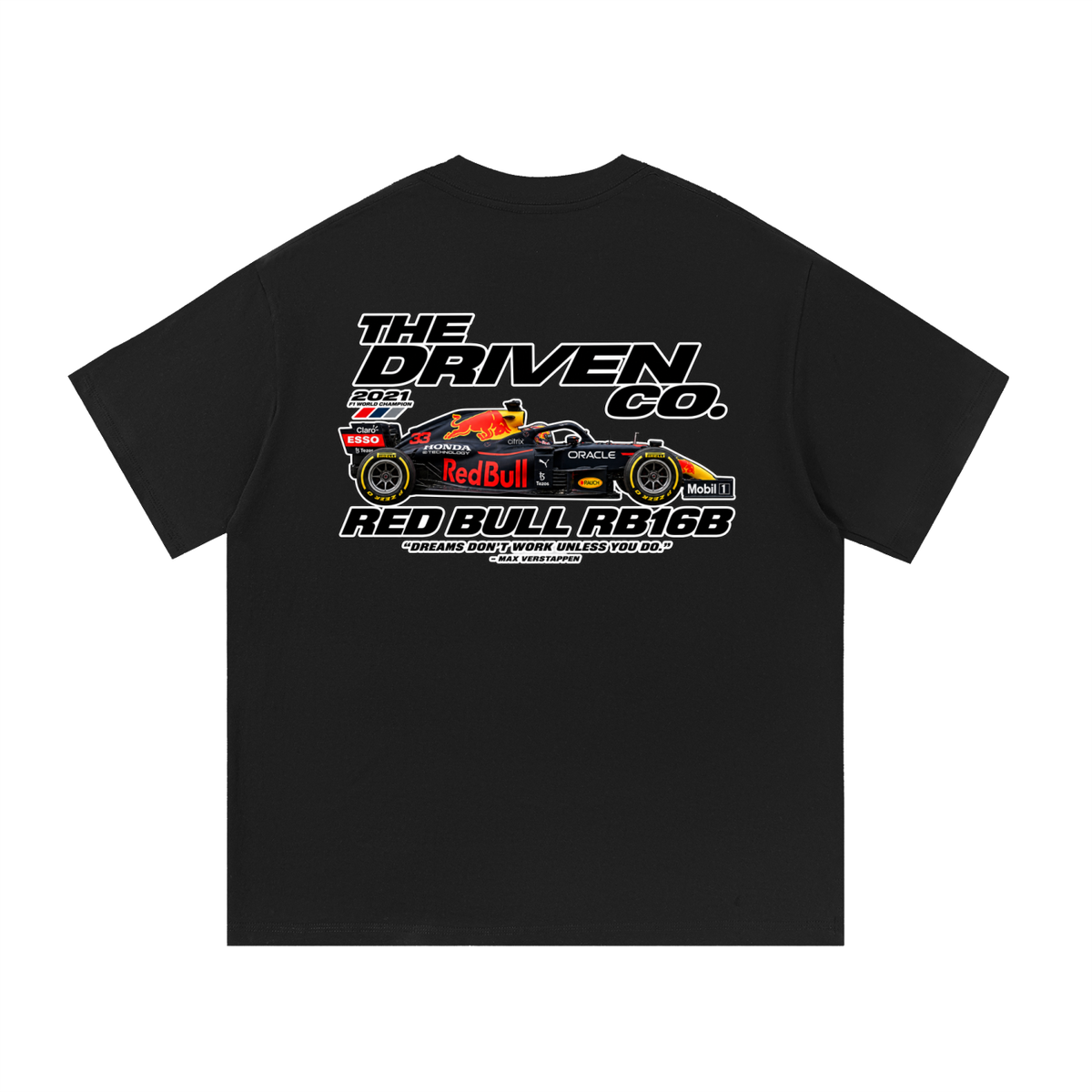 Red Bull RB16B Racing Graphic T-Shirt — Black — back