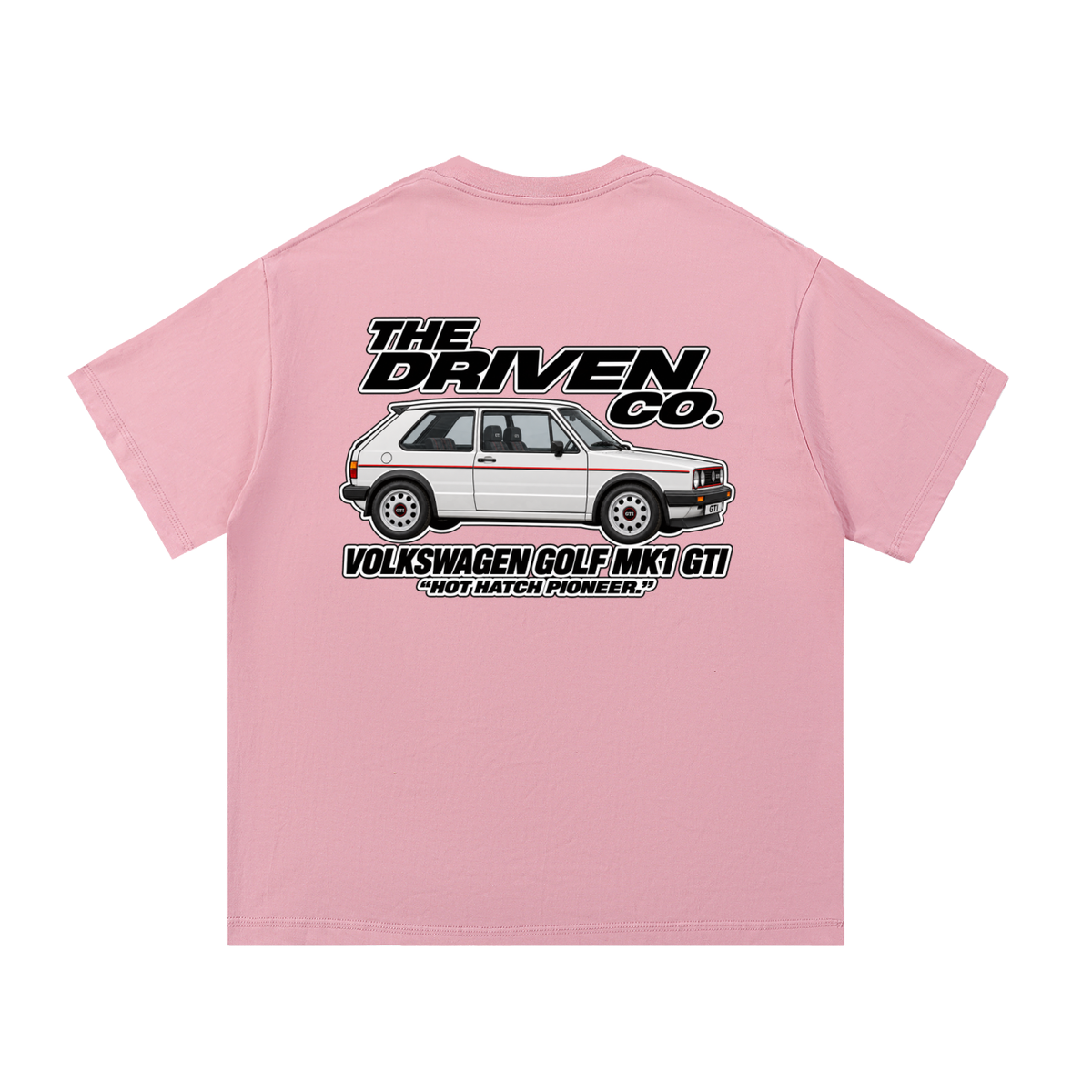 Volkswagen Golf Mk1 GTI Graphic T-Shirt — Pink — back