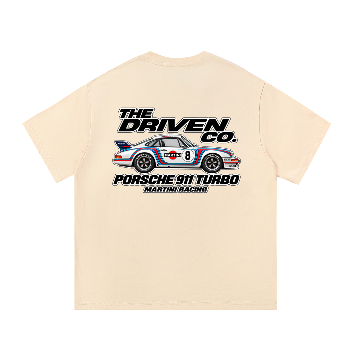 Porsche 911 Martini Racing Graphic T-Shirt — Apricot — back