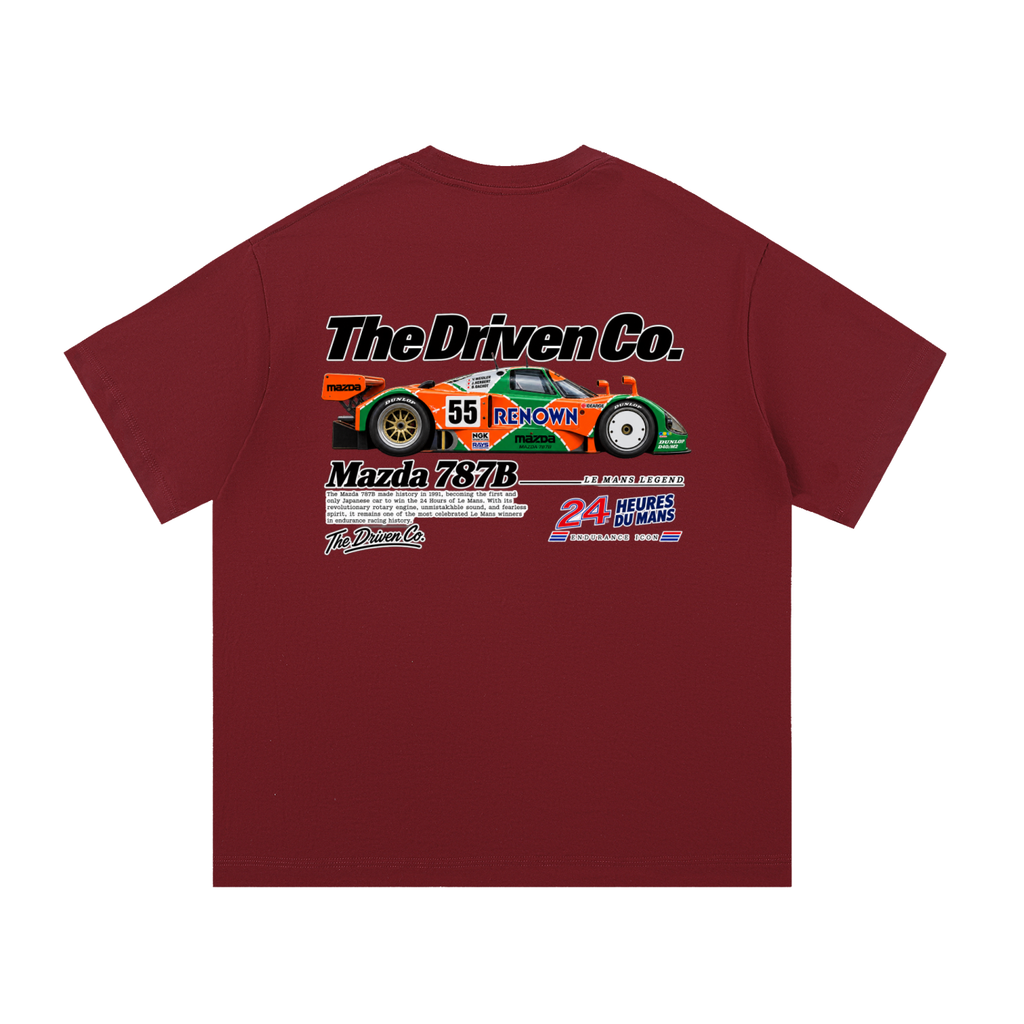 Mazda 787B Endurance Racing Graphic T-Shirt — Wine Red — back