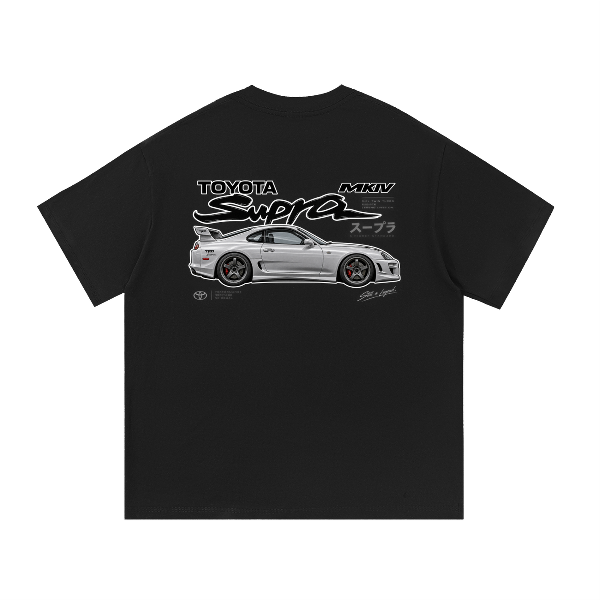 Toyota Supra Mk4 Graphic T-Shirt — Black — back