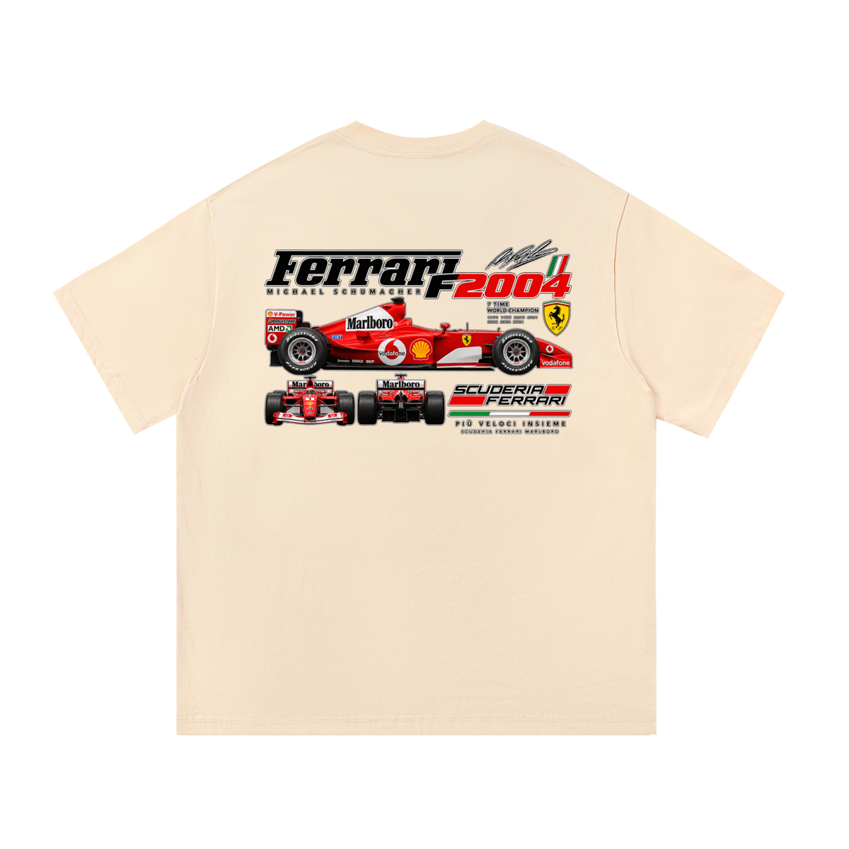 Ferrari F2004 Racing Graphic T-Shirt — Apricot — back
