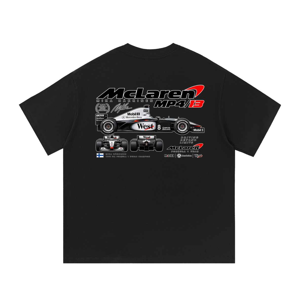 McLaren MP4/13 Racing Graphic T-Shirt — Black — back