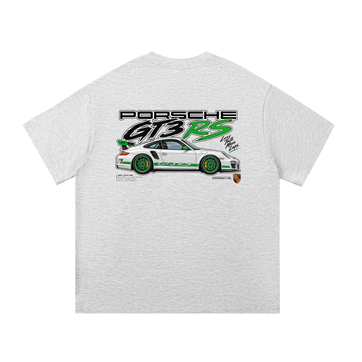 Porsche 911 GT3 RS Graphic T-Shirt — White Grey — back