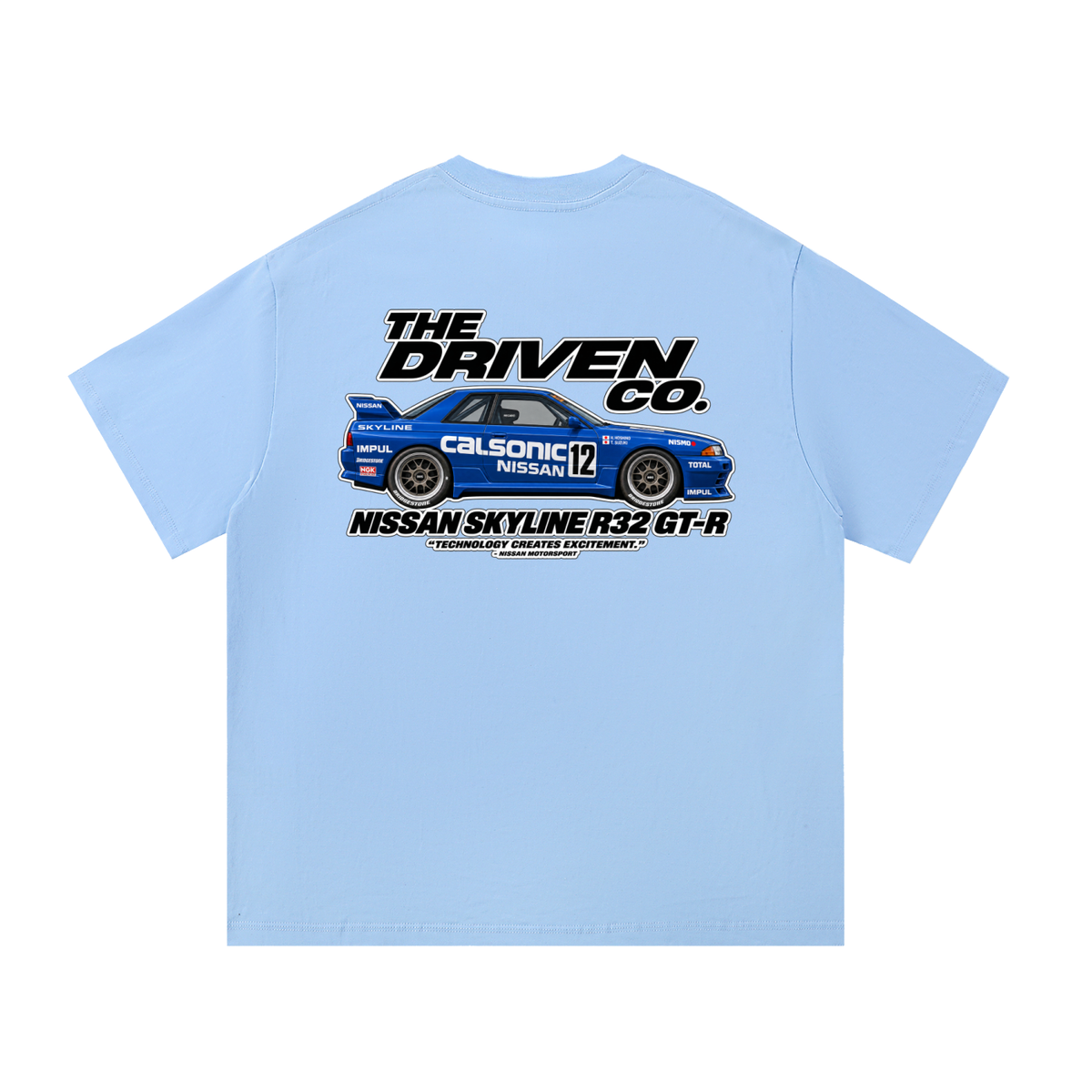 Nissan Skyline R32 GT-R Racing Graphic T-Shirt — Blue — back