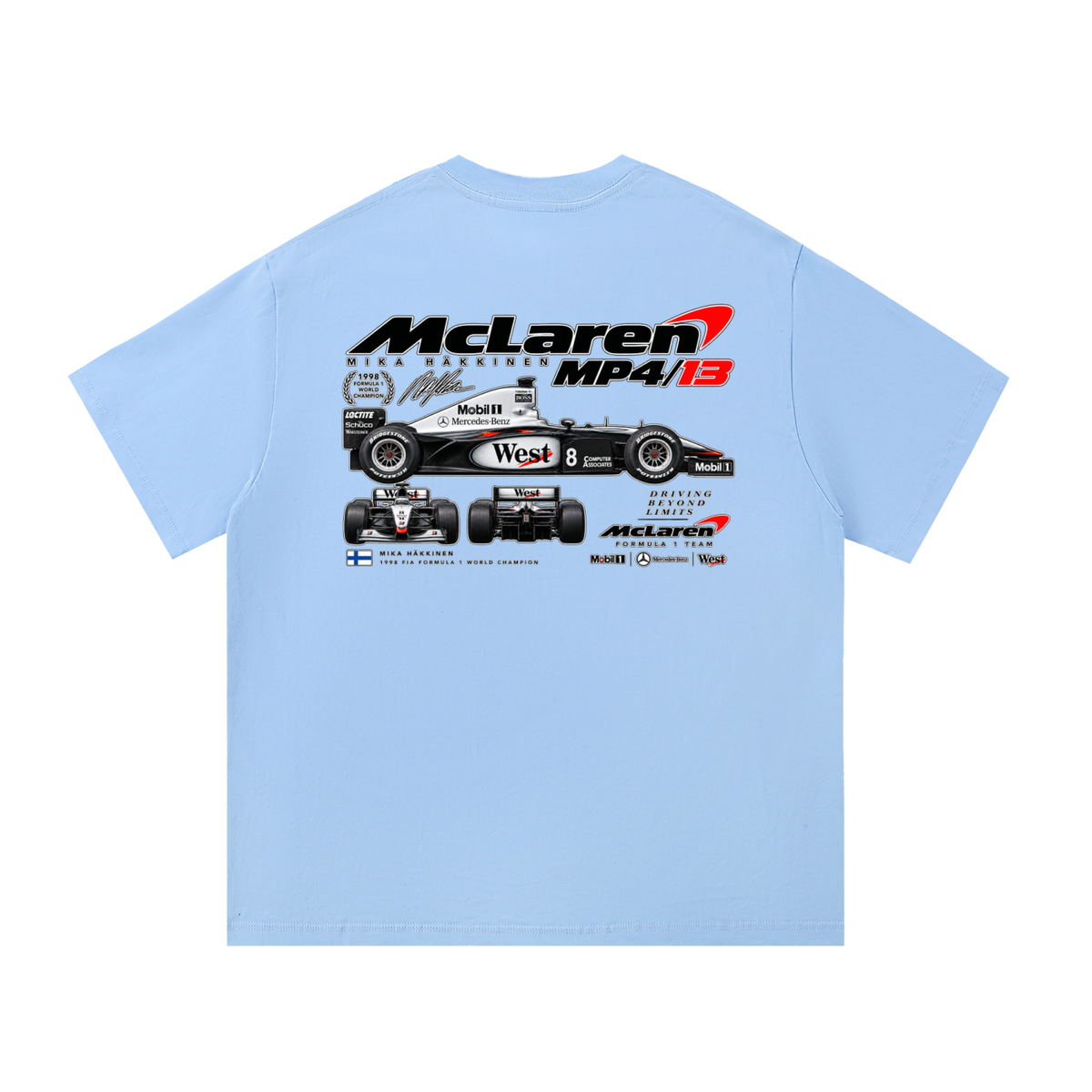 McLaren MP4/13 Racing Graphic T-Shirt — Blue — back