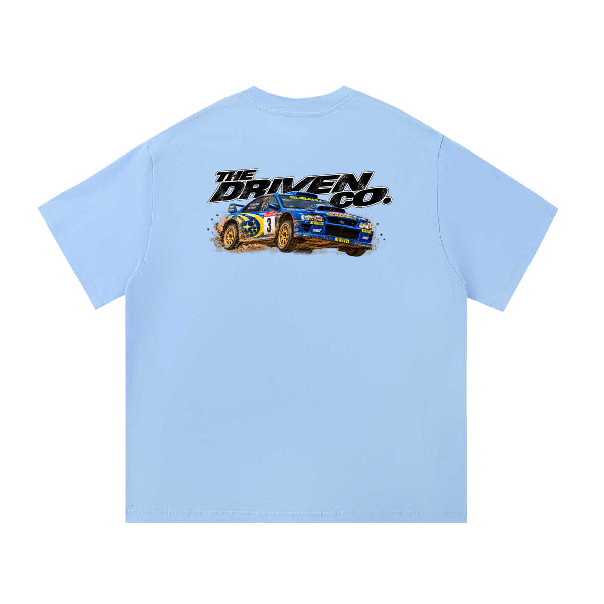 Subaru Impreza Rally Legends Graphic T-Shirt — Blue — back
