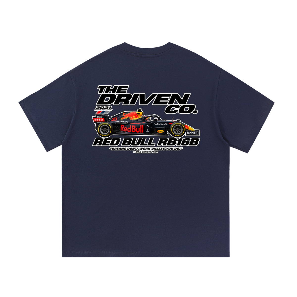 Red Bull RB16B Racing Graphic T-Shirt — Navy Blue — back