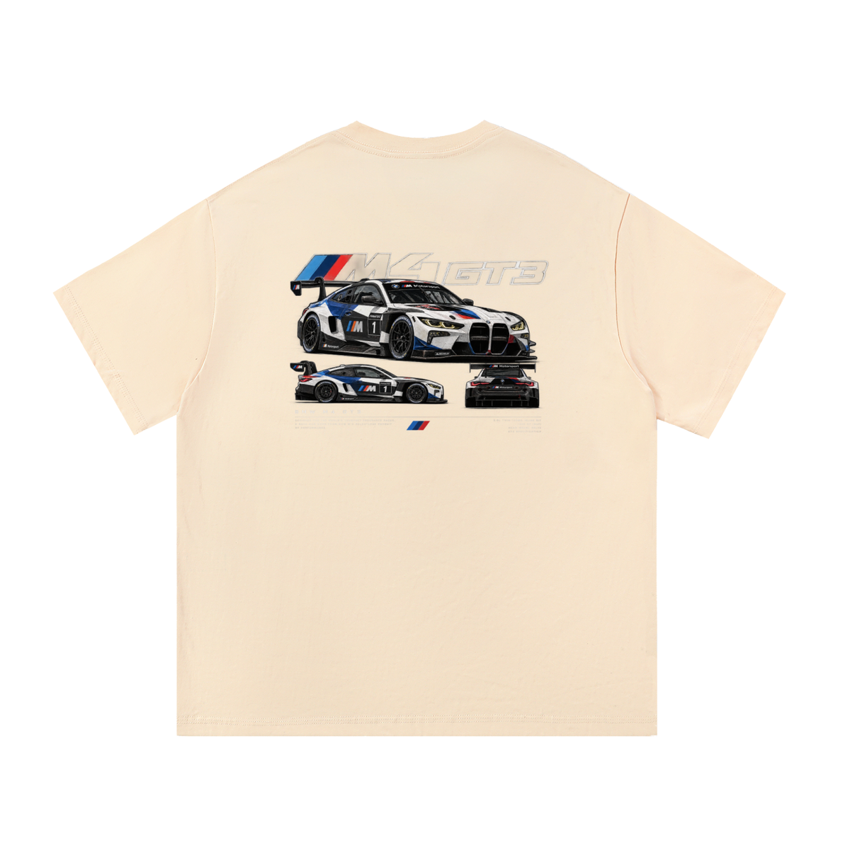 BMW M4 GT3 Racing Graphic T-Shirt — Apricot — back