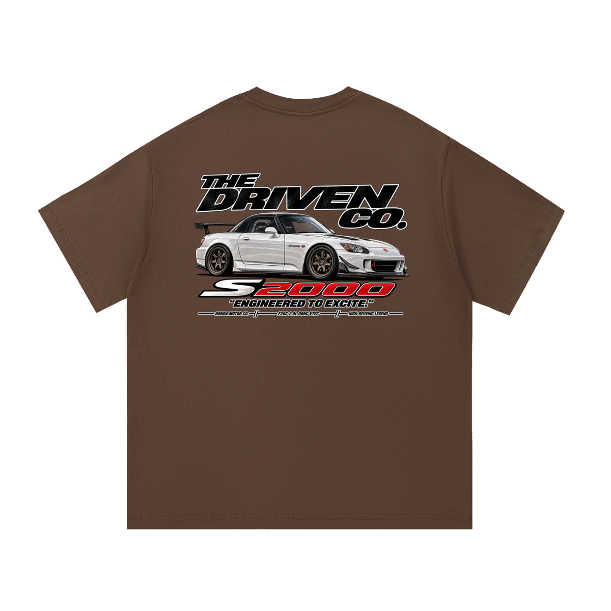 Honda S2000 Graphic T-Shirt — Coffee — back