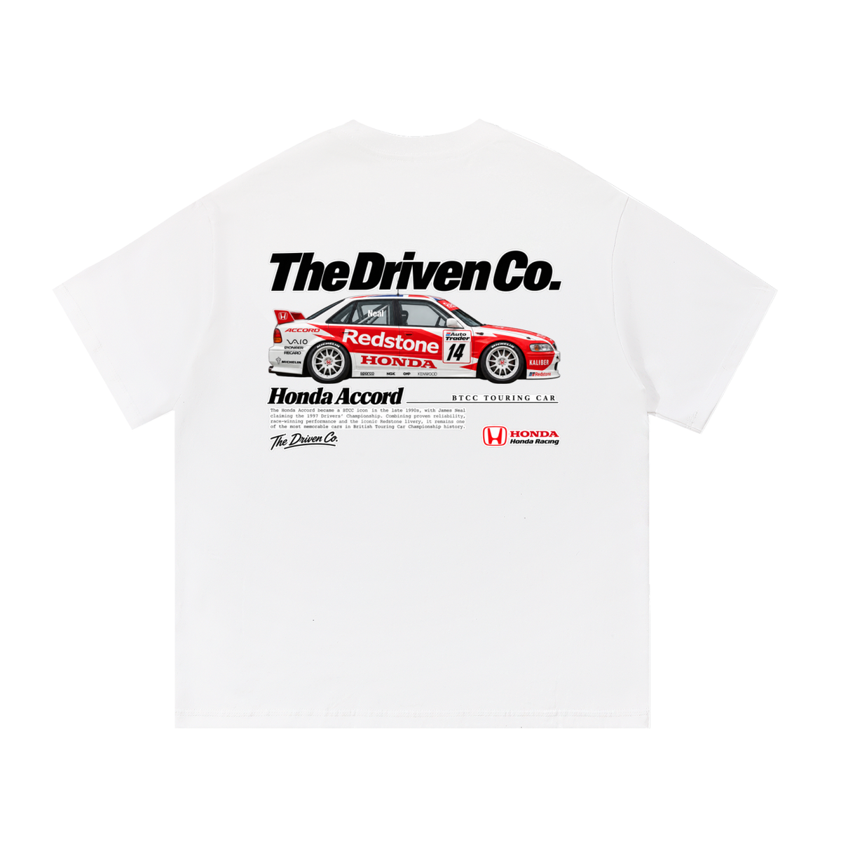 Honda Accord Touring Car Graphic T-Shirt — White — back