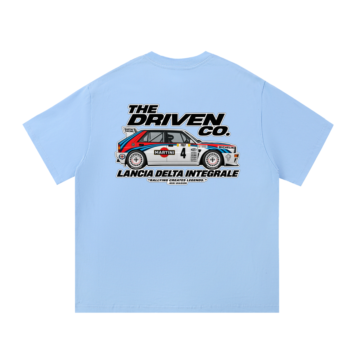 Lancia Delta Integrale Rally Graphic T-Shirt — Blue — back