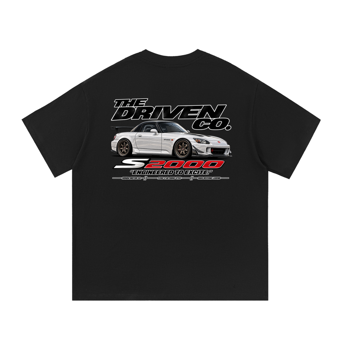 Honda S2000 Graphic T-Shirt — Black — back