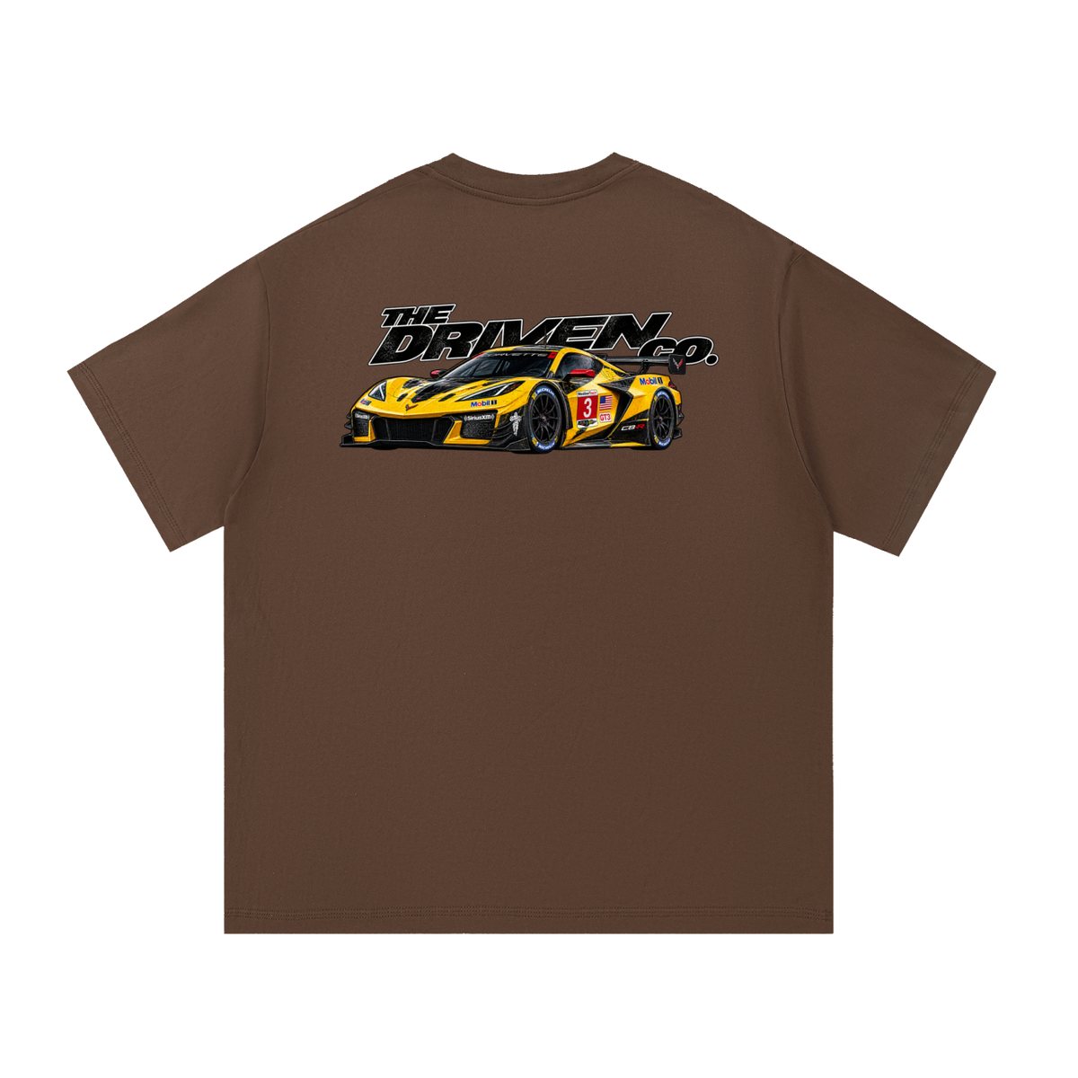 Chevrolet Corvette GT3 Racing Graphic T-Shirt — Coffee — back