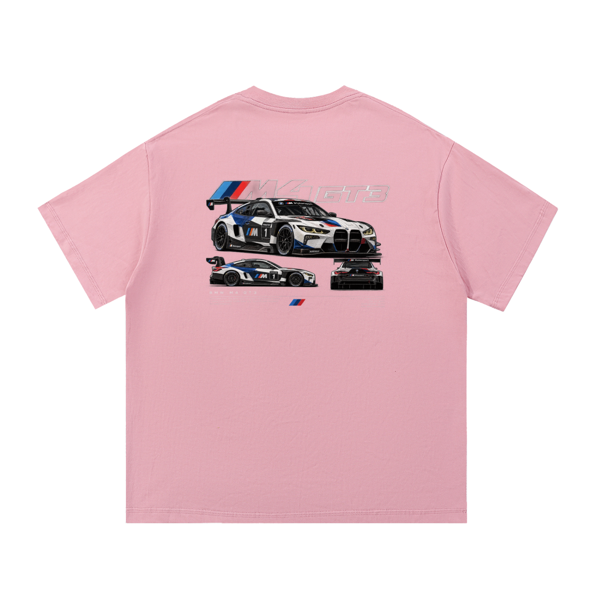 BMW M4 GT3 Racing Graphic T-Shirt — Pink — back