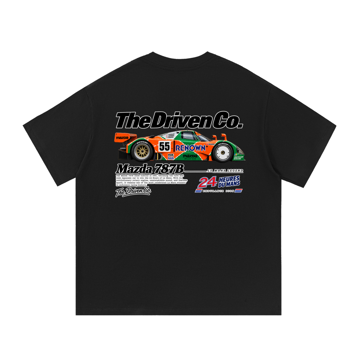 Mazda 787B Endurance Racing Graphic T-Shirt — Black — back