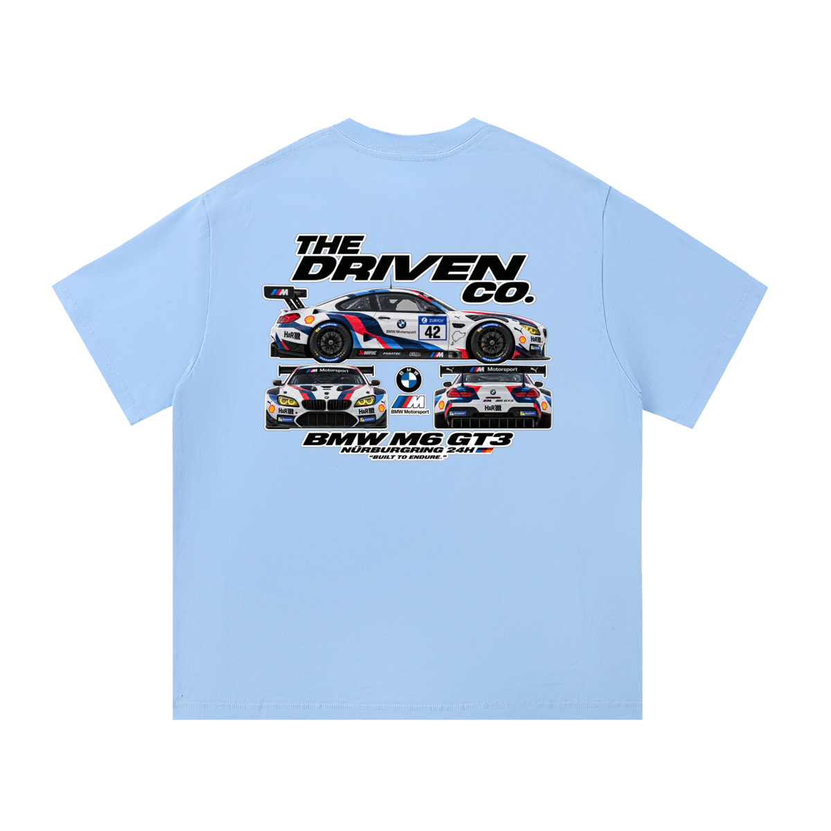 BMW M6 GT3 Racing Graphic T-Shirt — Blue — back