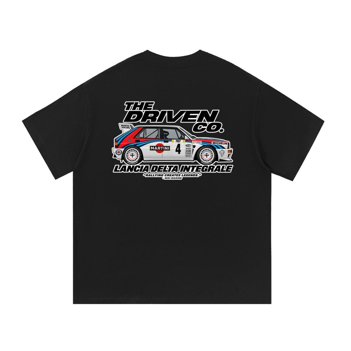 Lancia Delta Integrale Rally Graphic T-Shirt — Black — back