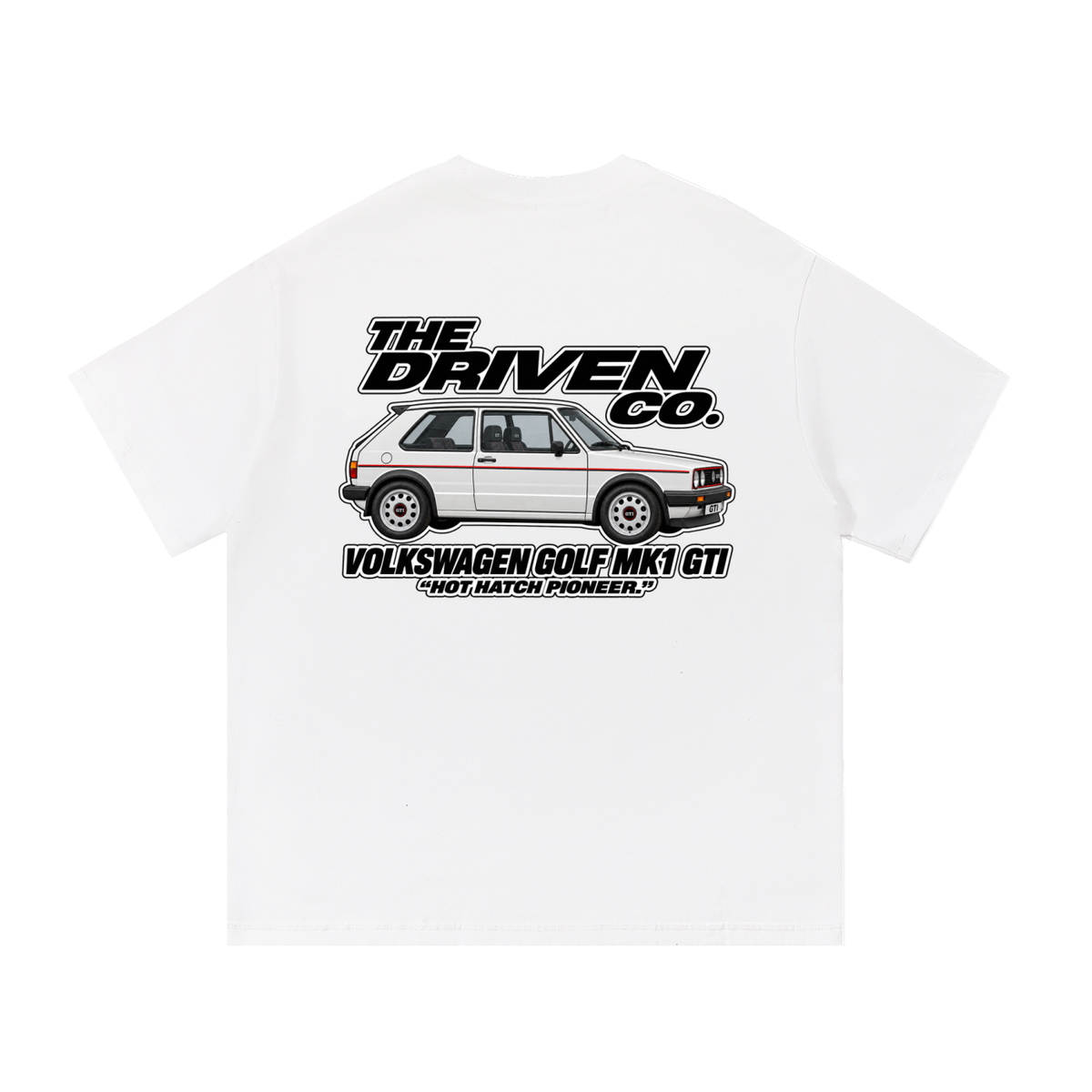 Volkswagen Golf Mk1 GTI Graphic T-Shirt — White — back