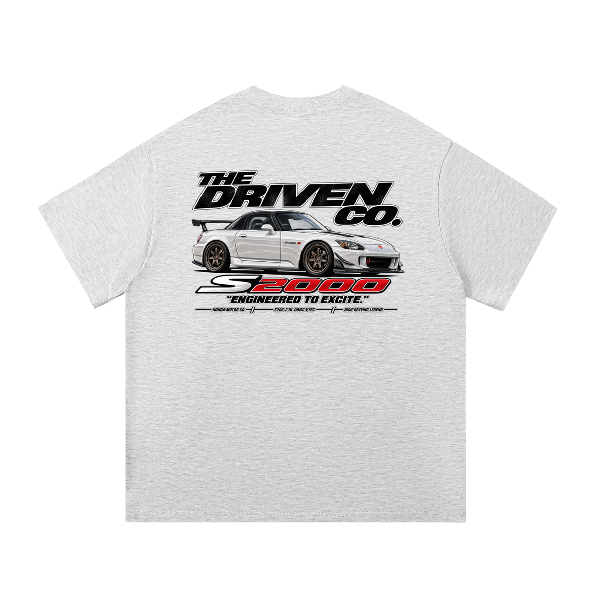 Honda S2000 Graphic T-Shirt — White Grey — back