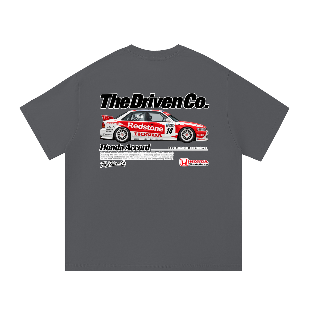 Honda Accord Touring Car Graphic T-Shirt — Dark Grey — back