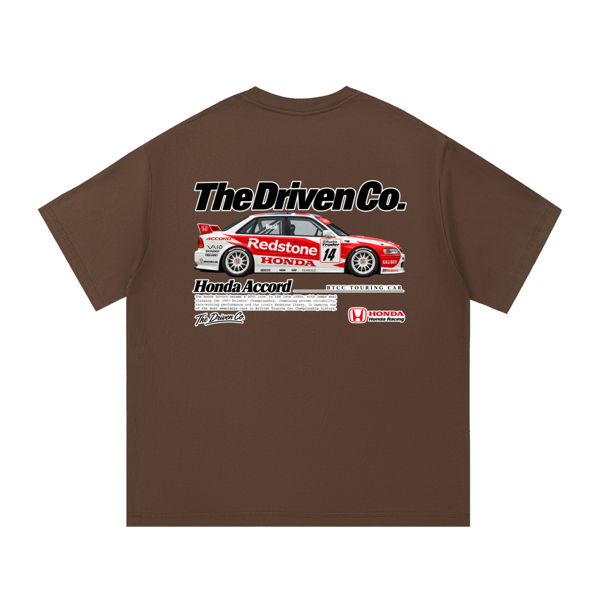 Honda Accord Touring Car Graphic T-Shirt — Coffee — back