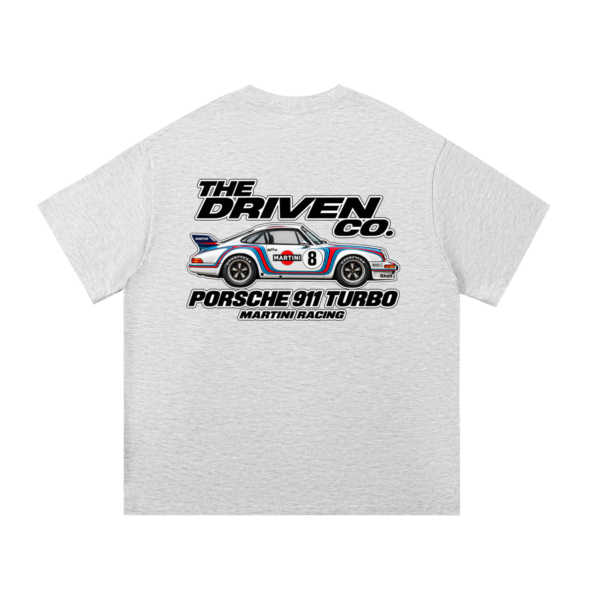 Porsche 911 Martini Racing Graphic T-Shirt — White Grey — back