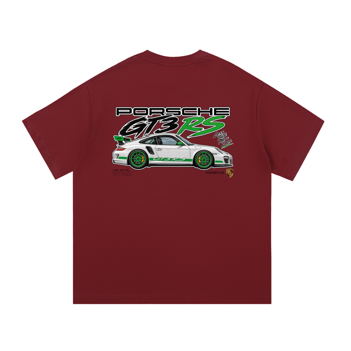 Porsche 911 GT3 RS Graphic T-Shirt — Wine Red — back
