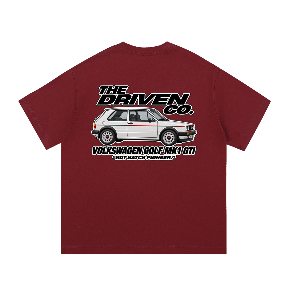 Volkswagen Golf Mk1 GTI Graphic T-Shirt — Wine Red — back