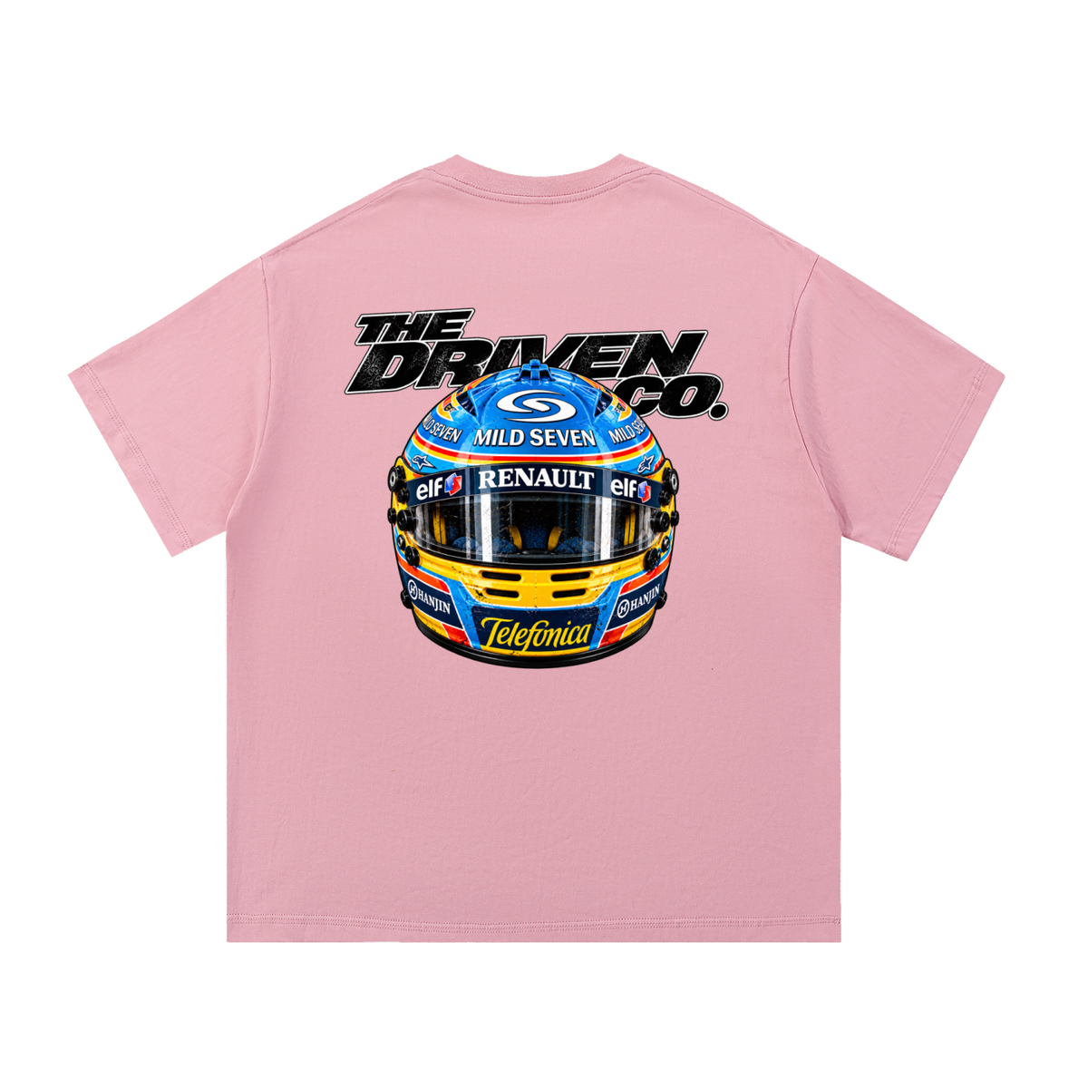 Fernando Alonso Helmet Graphic T-Shirt — Pink — back