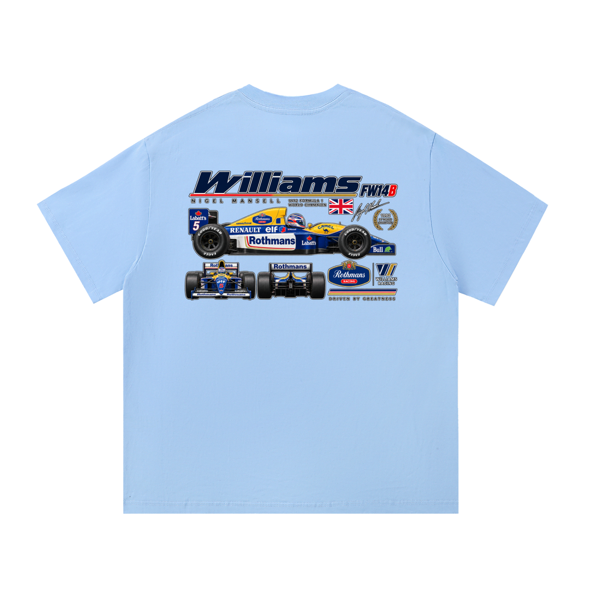 Williams FW14B Racing Graphic T-Shirt — Blue — back