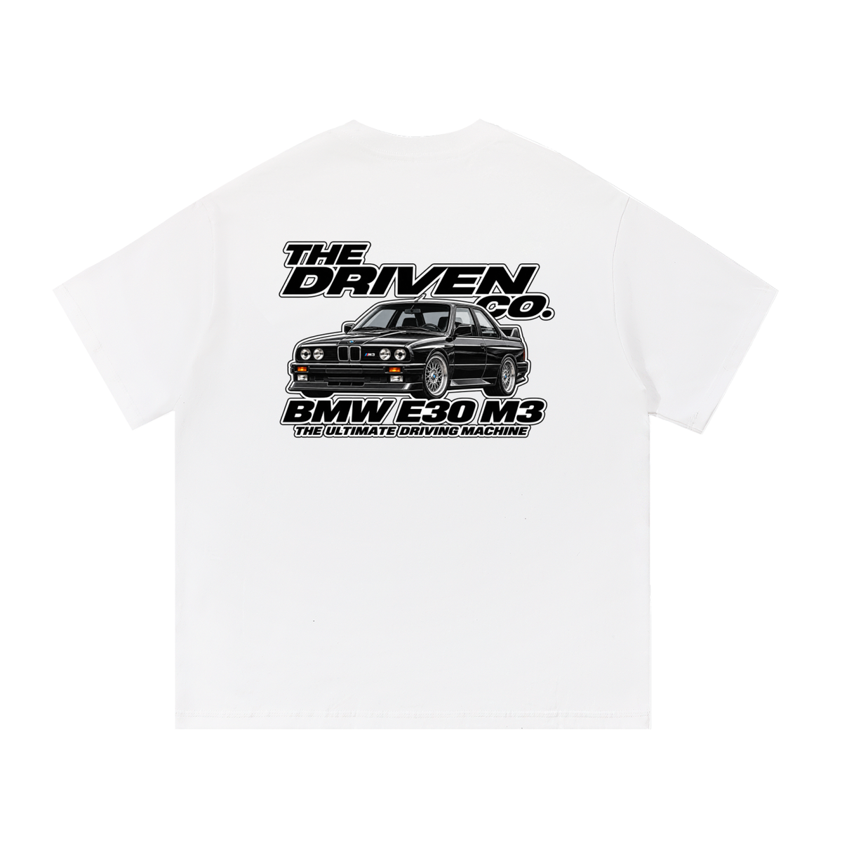 BMW E30 M3 Classic Graphic T-Shirt — White — back