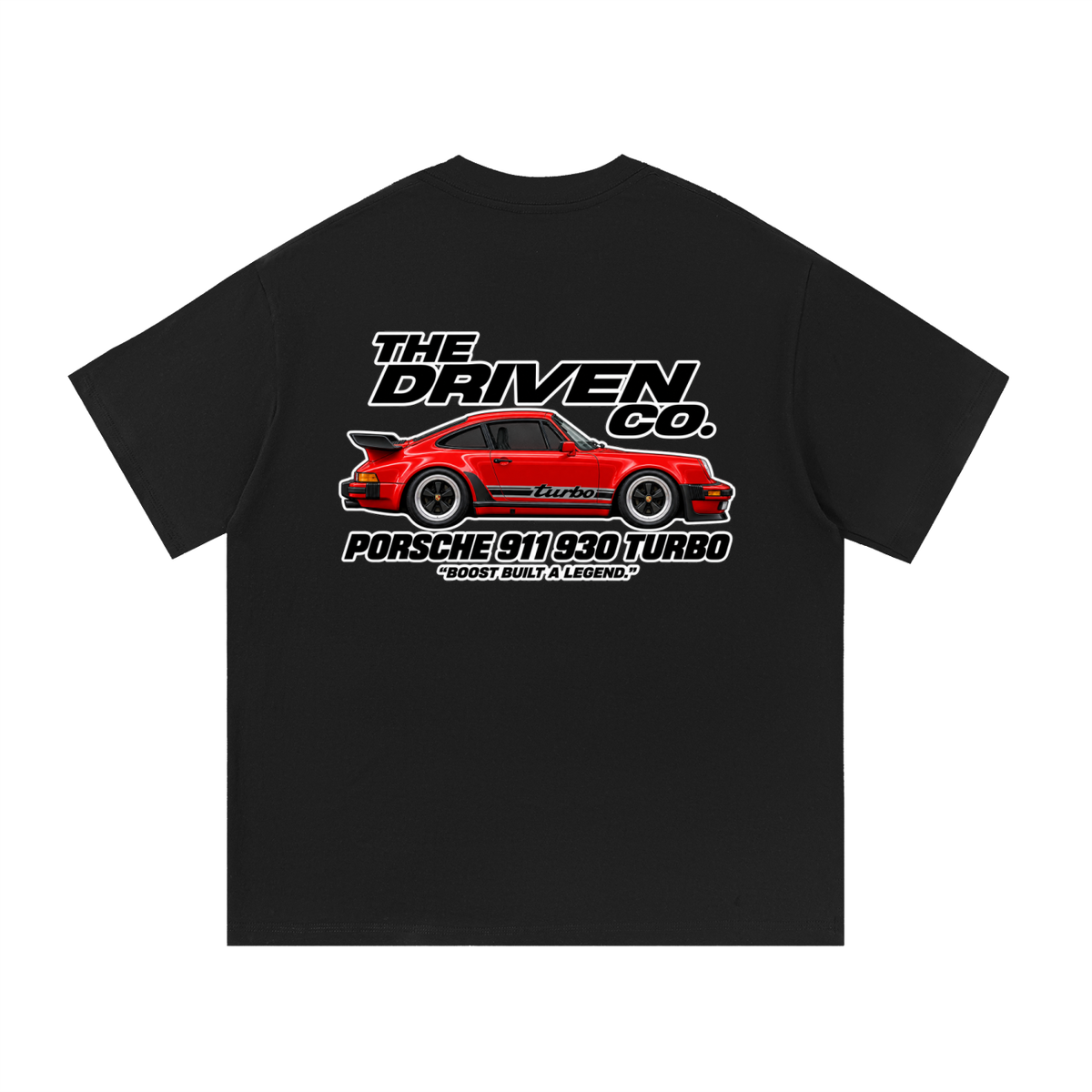 Porsche 911 930 Turbo Graphic T-Shirt — Black — back