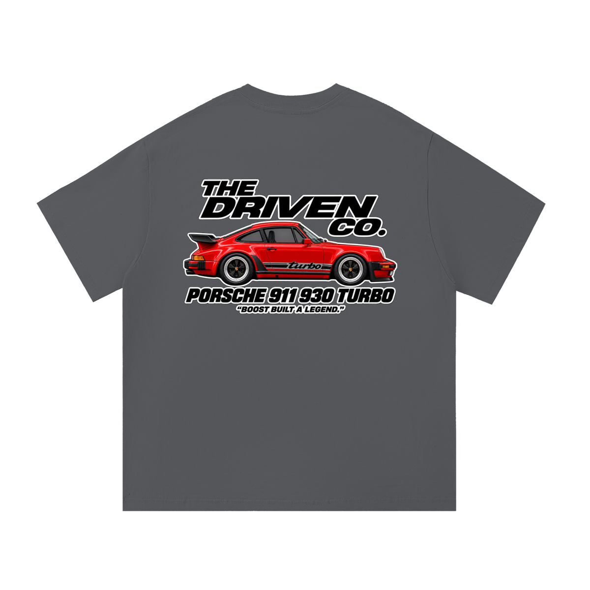 Porsche 911 930 Turbo Graphic T-Shirt — Dark Grey — back