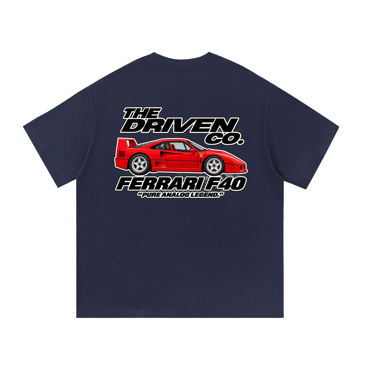 Ferrari F40 Graphic T-Shirt — Navy Blue — back